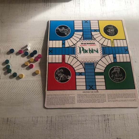Rare , vintage c. 1950 National Games Pachisi Game of India #3019 - Picture 5 of 10